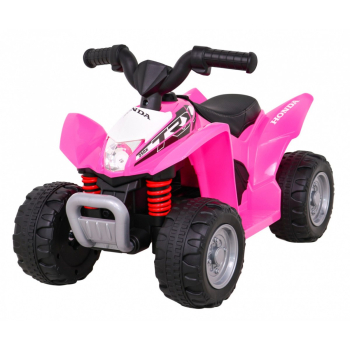 Quad Honda 250X TRX na akumulator Różowy + Klakson + LED + Ekoskóra